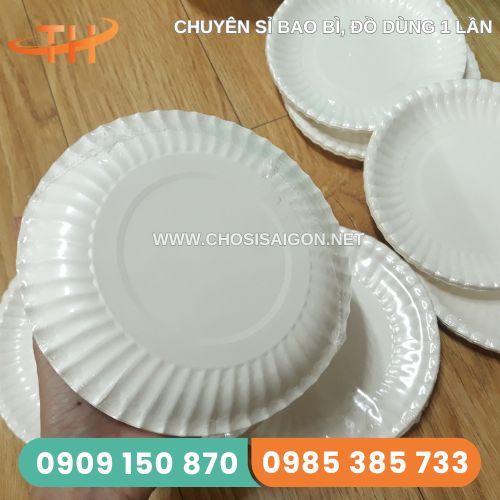 Dĩa giấy nhỏ 13cm nhỏ gọn, dùng 1 lần