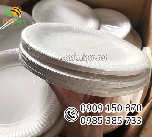 Dĩa giấy (đĩa giấy) trắng dùng 1 lần giá tận gốc