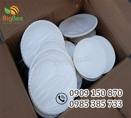 Dĩa (đĩa) giấy dùng 1 lần đựng thức ăng giá tốt