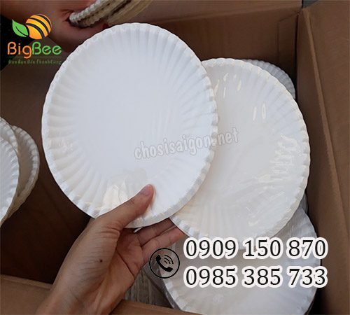 Dĩa (đĩa) giấy dùng 1 lần an toàn, không độc hại sỉ rẻ ưu đãi