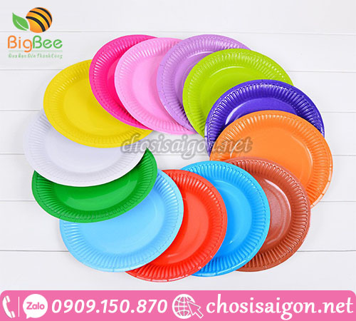 Bán dĩa giấy nhiều màu các loại giá sỉ rẻ