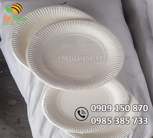 Dĩa giấy trắng lớn 21 cm giá sỉ ưu đãi