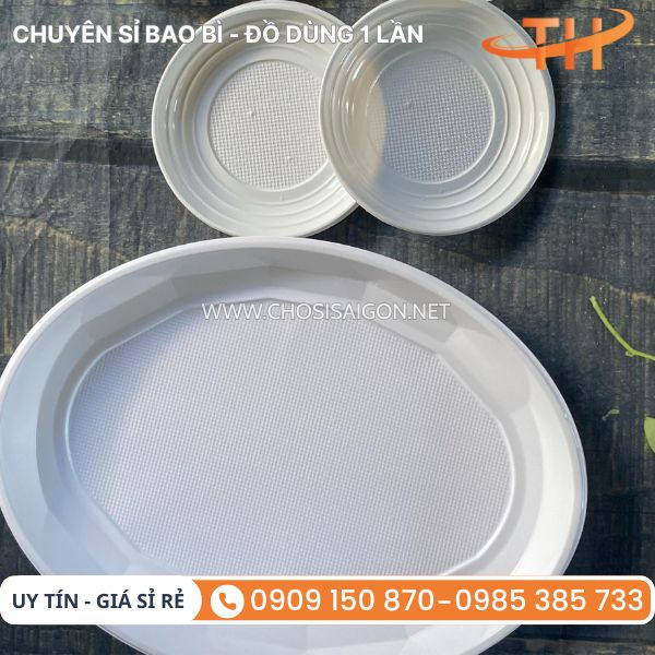 Dĩa nhựa tròn, xoài dùng 1 lần