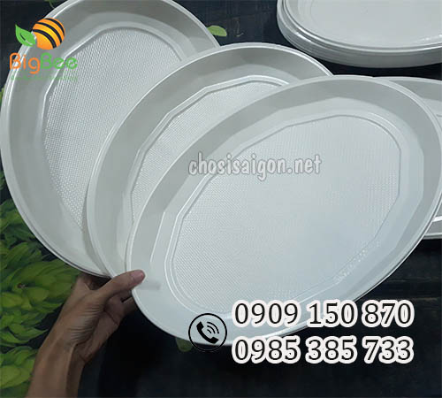 Đĩa nhựa hột xoài đựng gà, vịt quay giá tốt tại TP.HCM