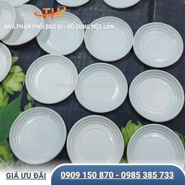 Dĩa nhựa tròn nhỏ đựng bánh kem, bánh ngọt