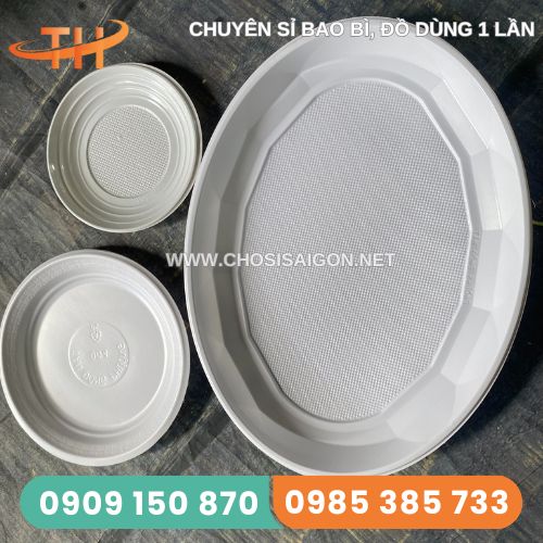 Dĩa nhựa tròn, hột xoài