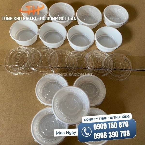 Hũ sốt, nước chấm HS55 trắng sữa cho cửa hàng, quán ăn sỉ rẻ