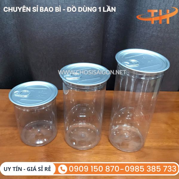 Hộp nhựa PET nắp nhôm xé, viền mí, viền vành