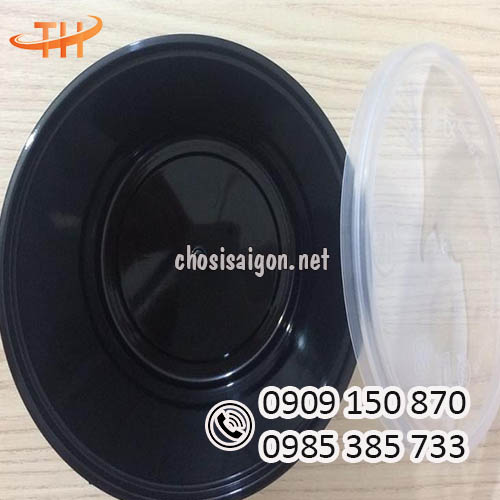Giá sỉ tô nhựa tròn màu đen 1000ml rẻ nhất