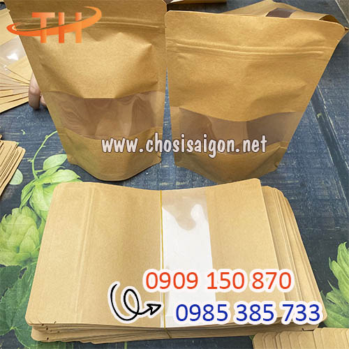 Túi zipper giấy kraft giá rẻ, giao hàng nhanh