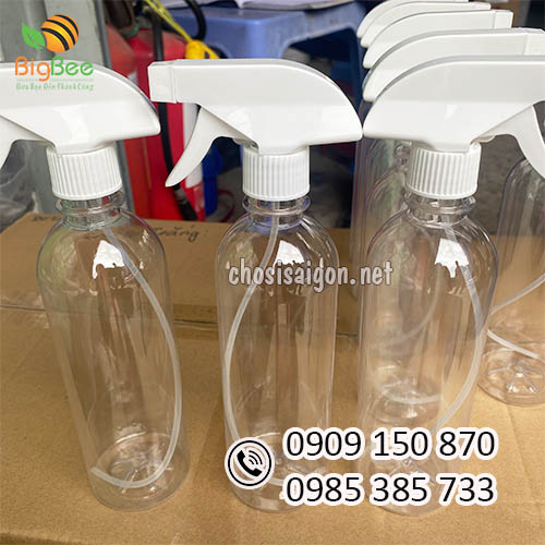 Chai nhựa 500ml có vòi xịt phun sương giá rẻ, freeship HCM