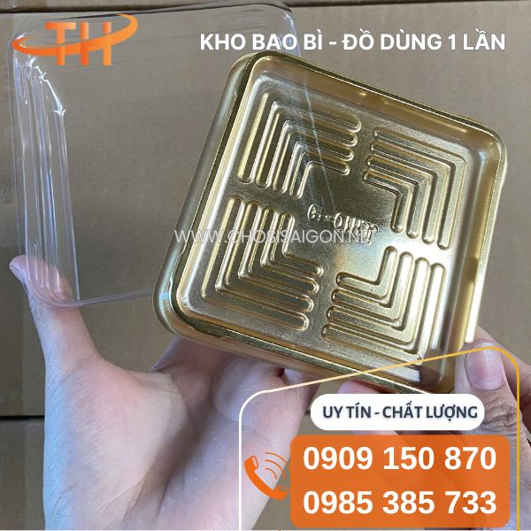 Hộp nhựa vuông nhỏ đựng bánh trung thu giá sỉ
