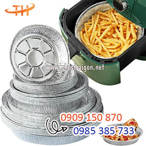 Khay nhôm giấy bạc lót bánh, chiên rán thức ăn giá rẻ