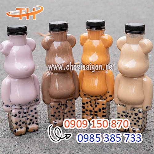 Chai nhựa 500ml hình gấu đựng các loại thức uống sỉ rẻ