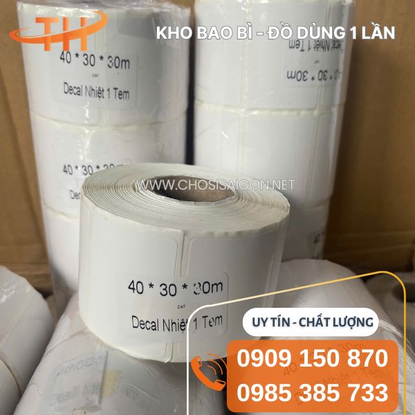 Giấy decal nhiệt 40x30x30m 1 tem giá sỉ rẻ