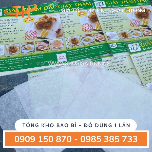 Sỉ rẻ giấy thấm hút dầu thực phẩm tại HCM