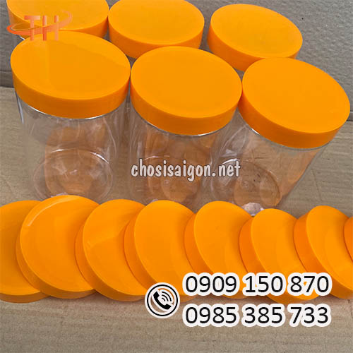 Giá tốt hũ nhựa pet tròn nắp nhựa cam 900ml