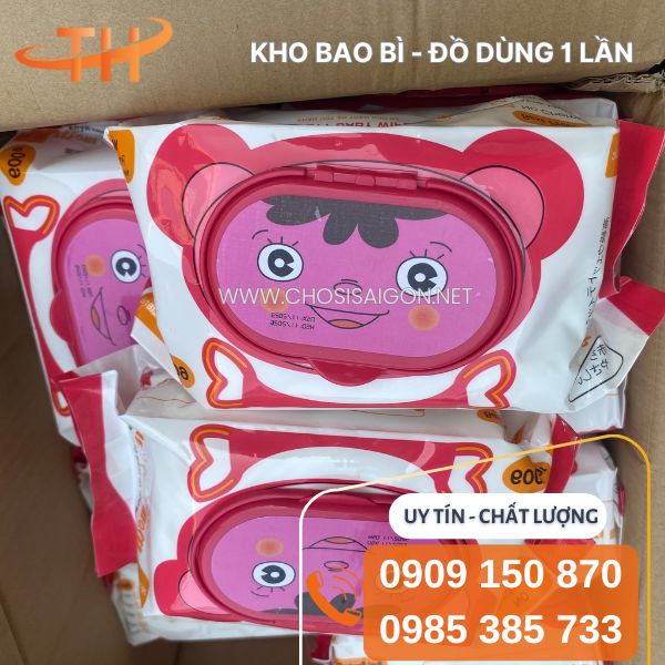 Khăn giấy ướt hình gấu an toàn, chất lượng tốt giá sỉ rẻ