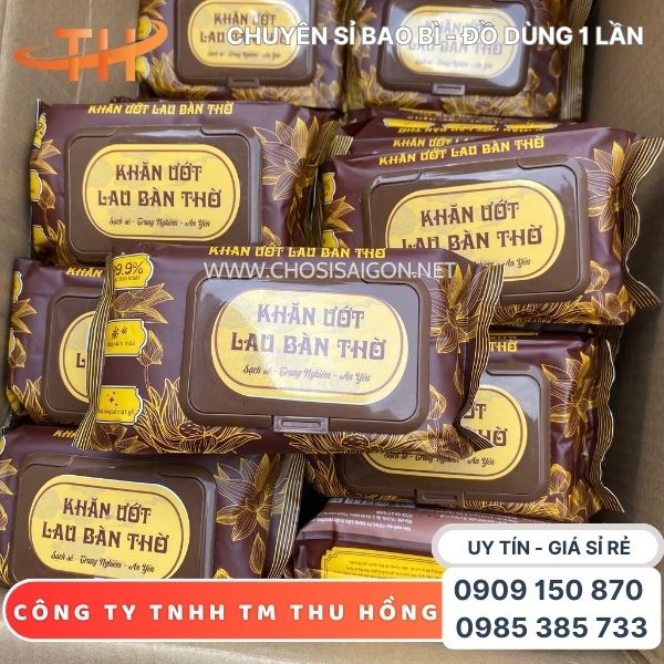 Khăn ướt lau bàn thờ hương trầm dịu nhẹ giá sỉ rẻ