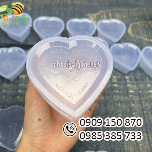 Khuôn nhựa đựng bánh flan hình trái tim giá sỉ rẻ HCM