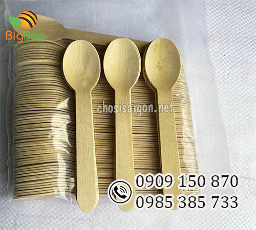 Muỗng gỗ dùng 1 lần 1000 cái/thùng giá rẻ tại nhà cung cấp