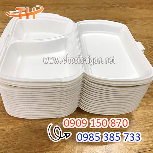 Hộp xốp 2 ngăn đựng cơm giá sỉ rẻ nhất