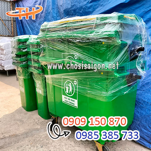 Thùng rác 660l 4 bánh xe chất lượng tốt giá sỉ rẻ