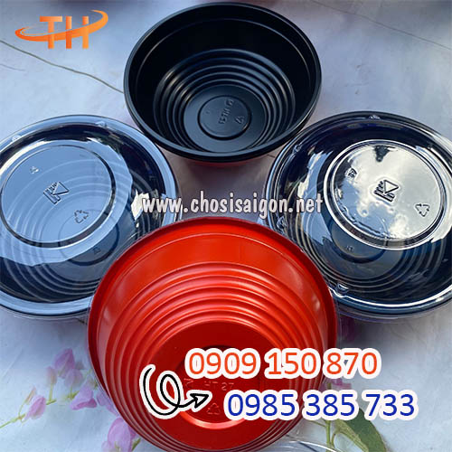 Giá sỉ rẻ nhất tô nhựa đỏ đen HT27