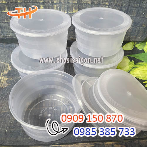 Thố nhựa tròn 500ml đựng súp, canh giá sỉ rẻ