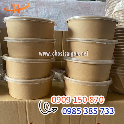 Giá sỉ rẻ tô giấy 1000ml đựng bánh bông lan