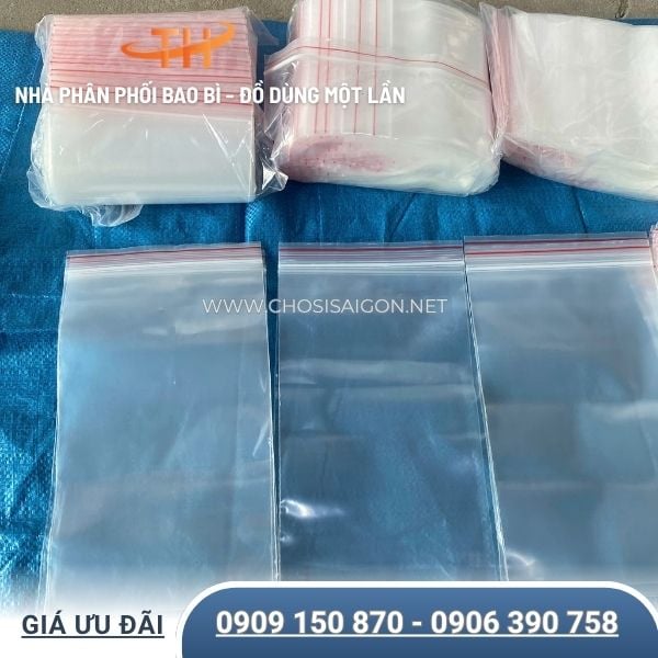 Túi zip chỉ đỏ dẻo dai, dày dặn, chắc chắn