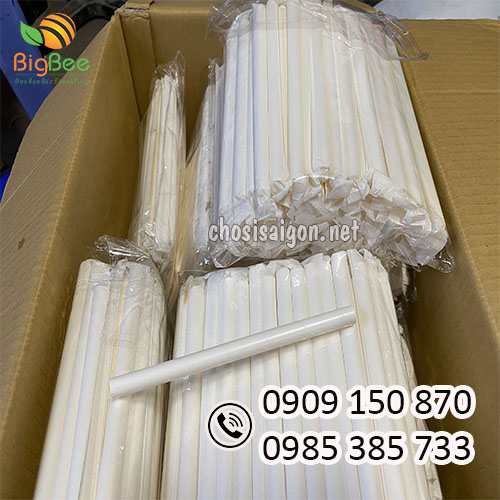 Giá tại xưởng sản xuất ống hút giấy bọc màng phi 8 x 197mm