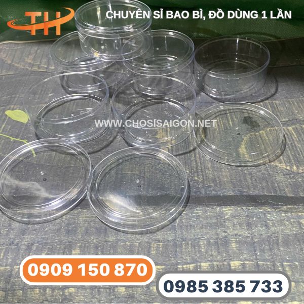 Hộp nhựa tròn cứng mica giá tốt đựng thực phẩm