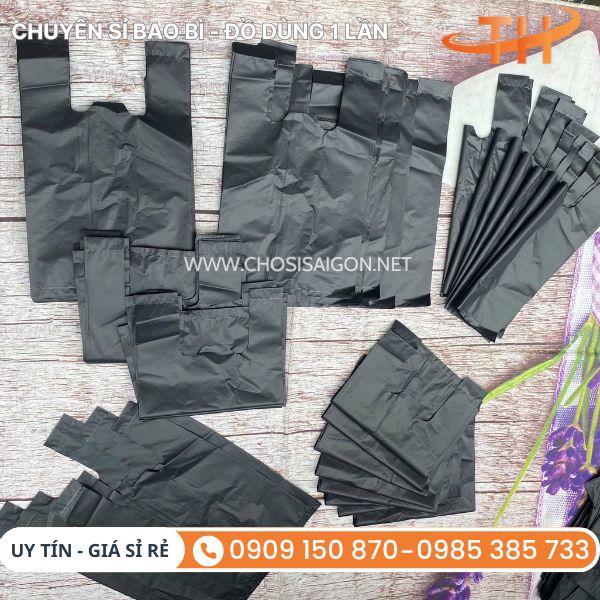 Túi xốp 2 quai đen đủ size khác nhau