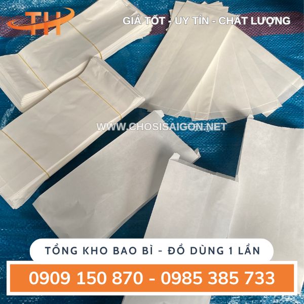 Giá xưởng rẻ túi giấy đựng bánh mì trắng trơn