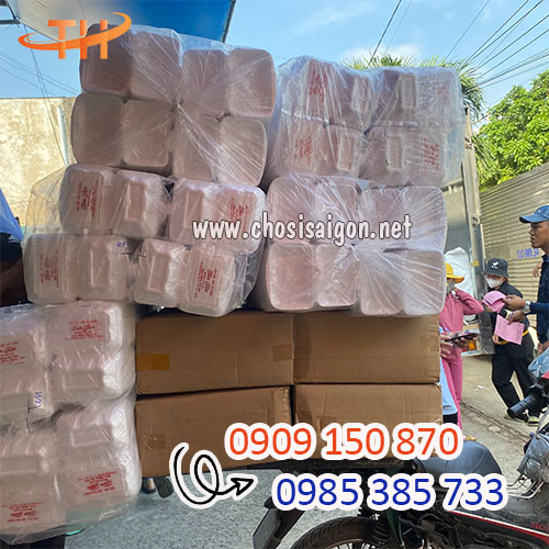 Hộp xốp 3 ngăn giao sỉ, freeship HCM