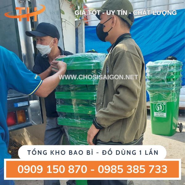 Thùng rác 240 lít sẵn kho tại Thu Hồng