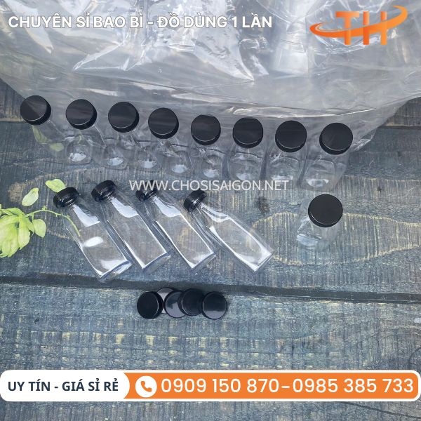 Chai nhựa vuông vát đựng thức uống, nước chấm