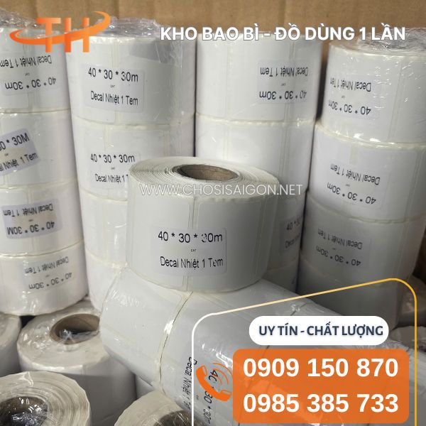 Giấy decal nhiệt 1 tem/hàng in mã vạch hàng hóa