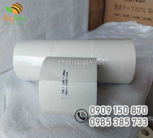 Giấy decal nhiệt 75x100x30m 1 tem/hàng giá sỉ