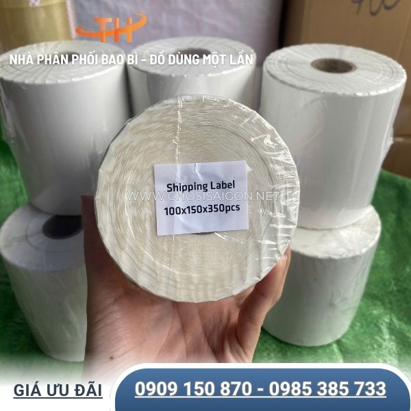 Giấy decal nhiệt 100 x 150mm cuộn 350 tem