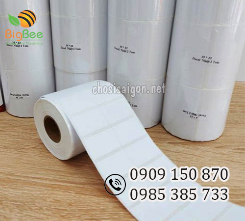 Giấy decal nhiệt 2 tem/hàng 35x22x30m giá rẻ