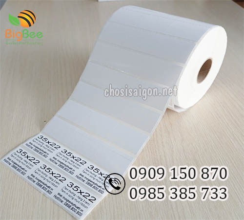 Giấy decal nhiệt 2 tem/hàng 35x22x30m giá sỉ lẻ