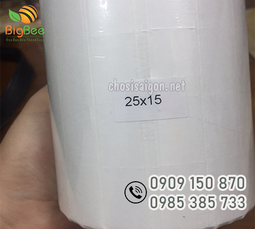 Giấy decal nhiệt 25x15x50m 4 tem/hàng