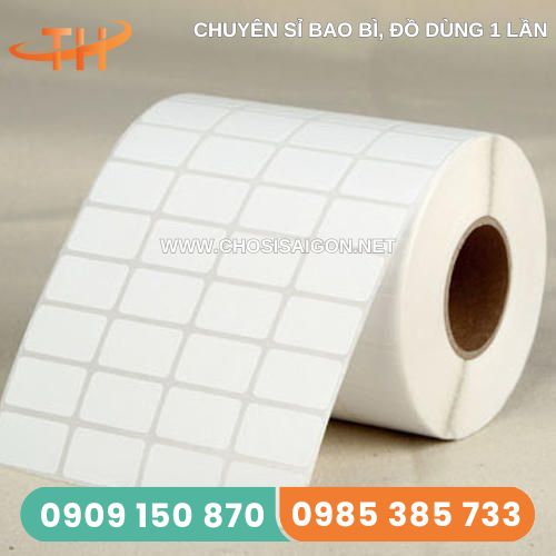 Giấy decal nhiệt in mã vạch 4 tem/hàng