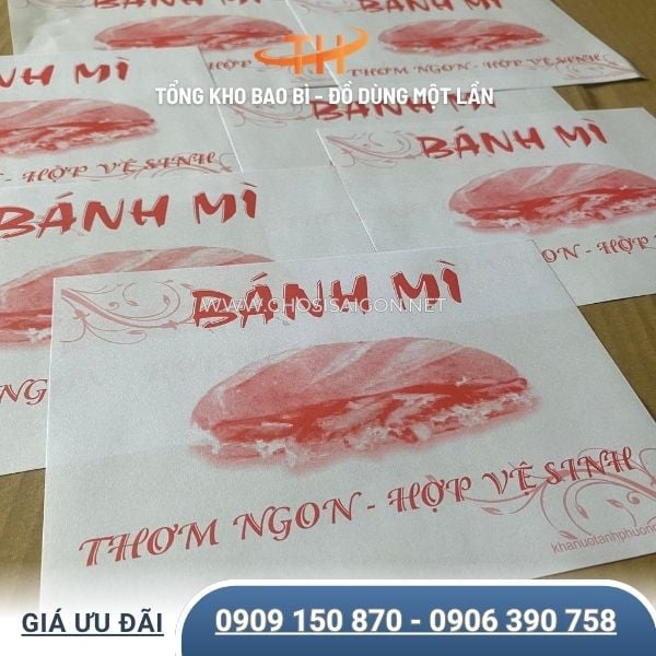Giấy gói bánh mì in sẵn tiện lợi sỉ rẻ