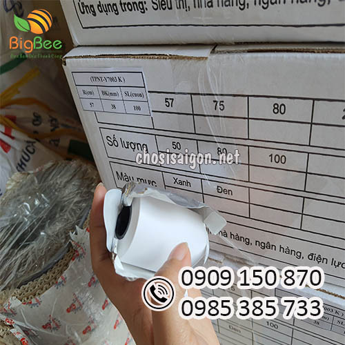 Giấy in hóa đơn nhiệt K57 100 cuộn/thùng sỉ rẻ nhất