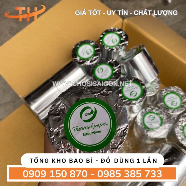 Giấy in hóa đơn nhiệt K80 x 80 giá rẻ, uy tín