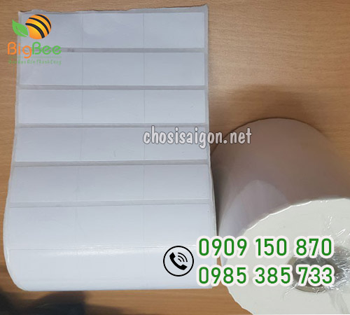 Giấy decal nhiệt 3 tem/hàng 35x22mm giá sỉ rẻ ưu đãi