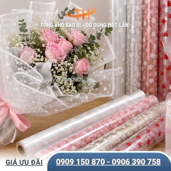 Giấy kiếng gói quà sinh nhật, lễ, Tết, gói hoa, trang trí giỏ quà
